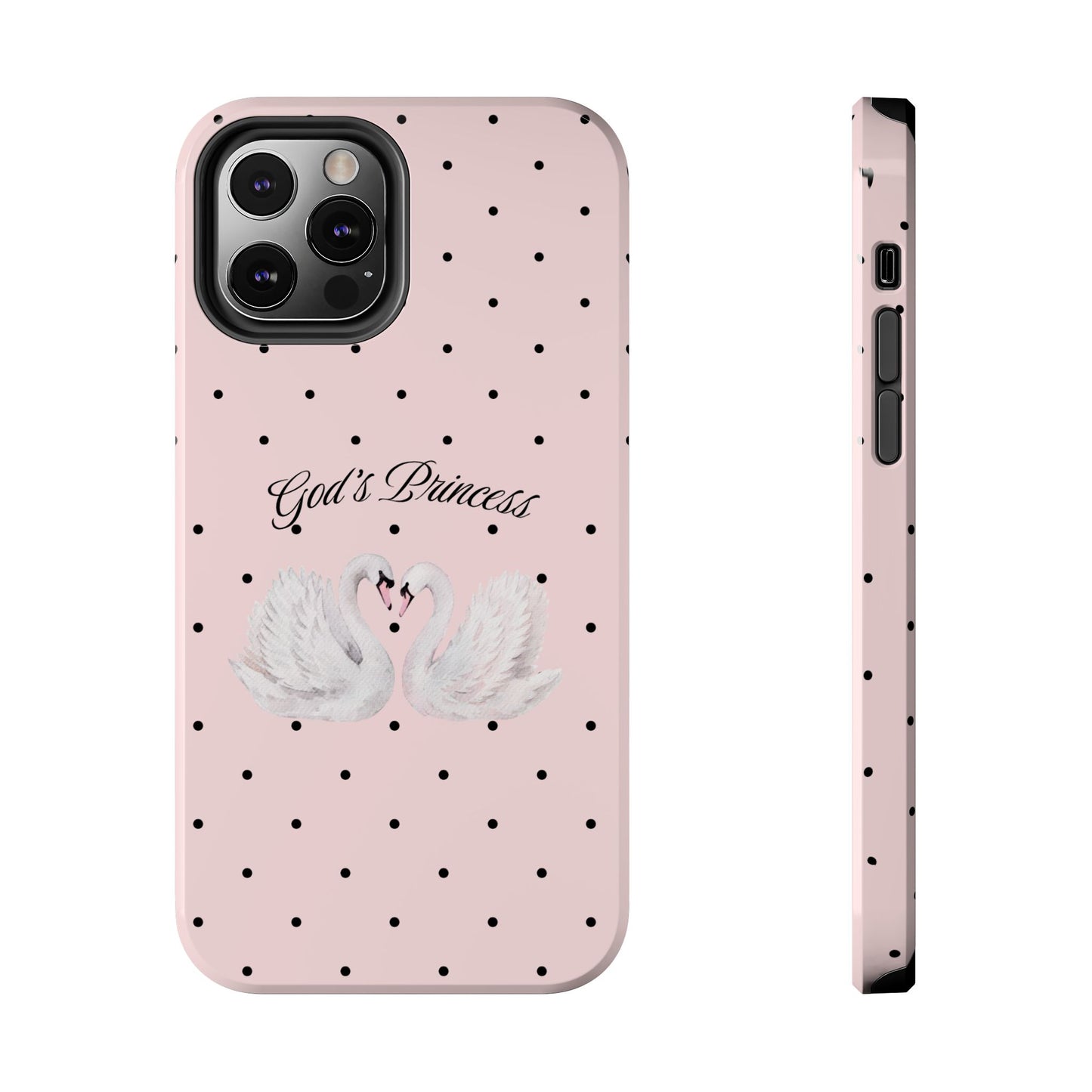 Pink / Black God's Princess Pink Swan Case