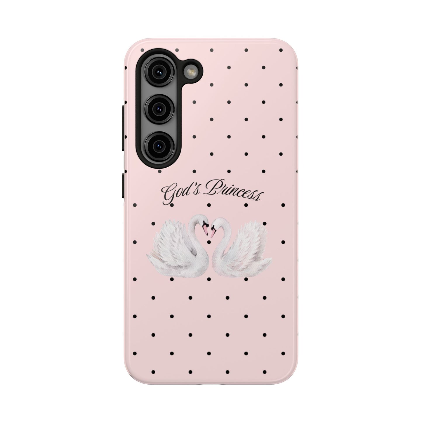 Pink / Black God's Princess Pink Swan Case