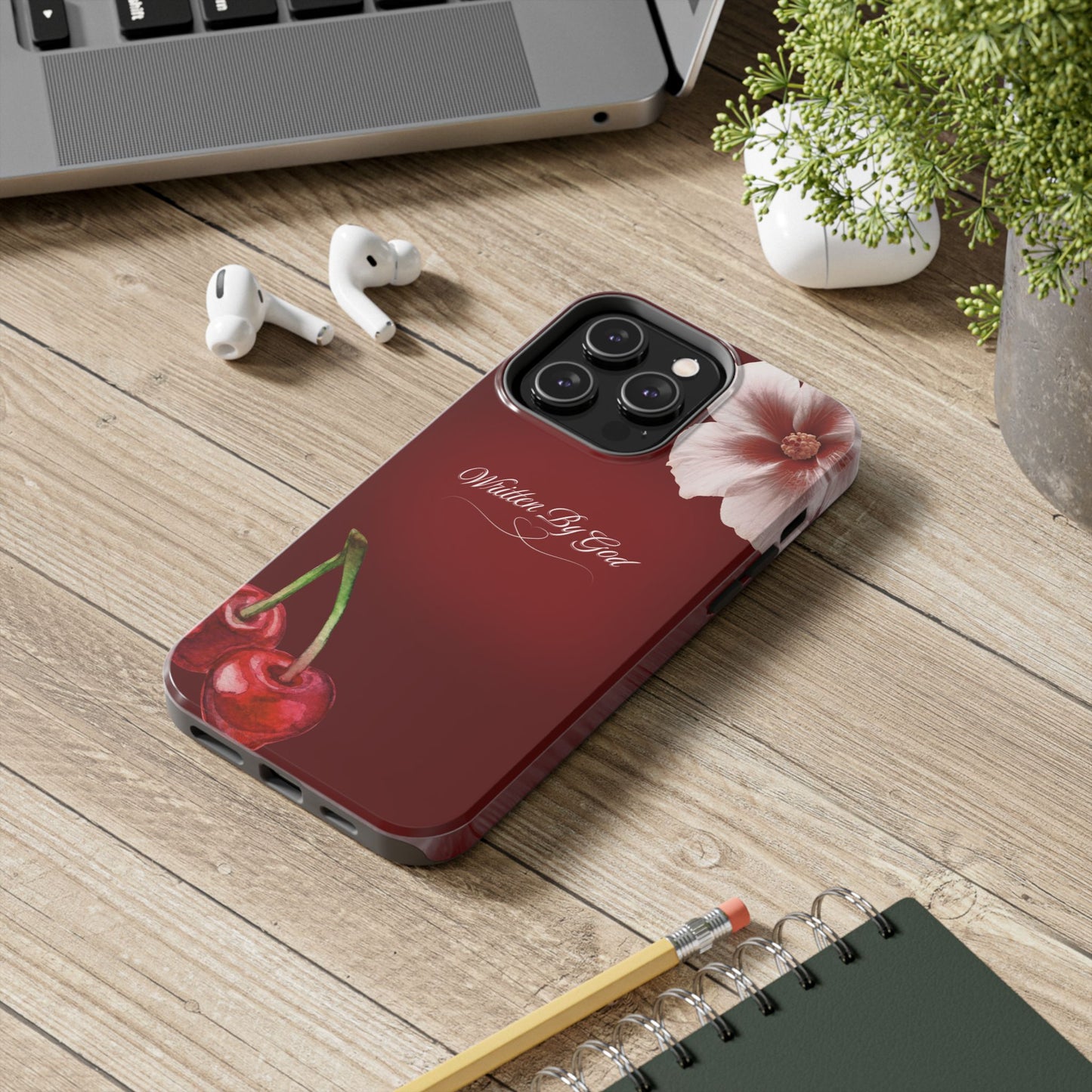 Burgundy Written by God case