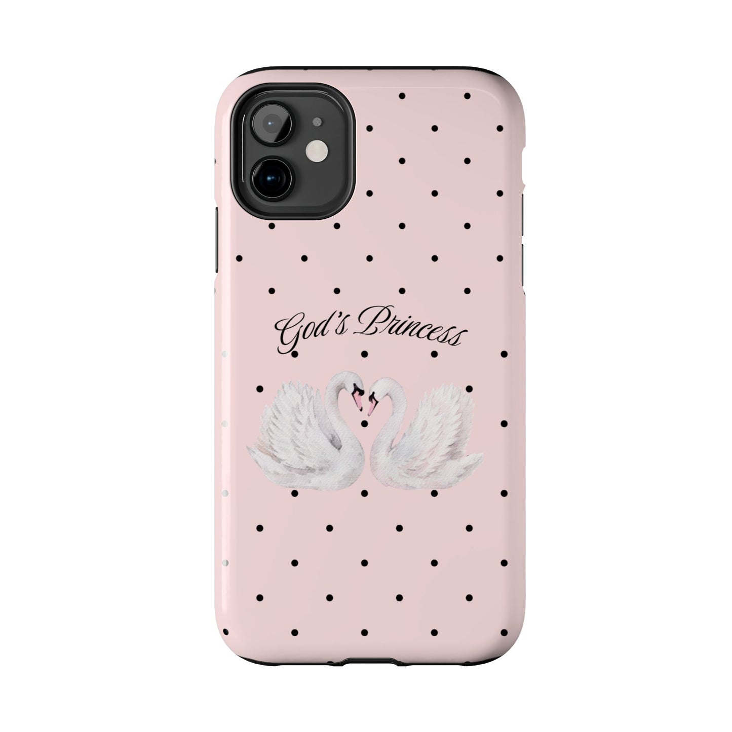 Pink / Black God's Princess Pink Swan Case