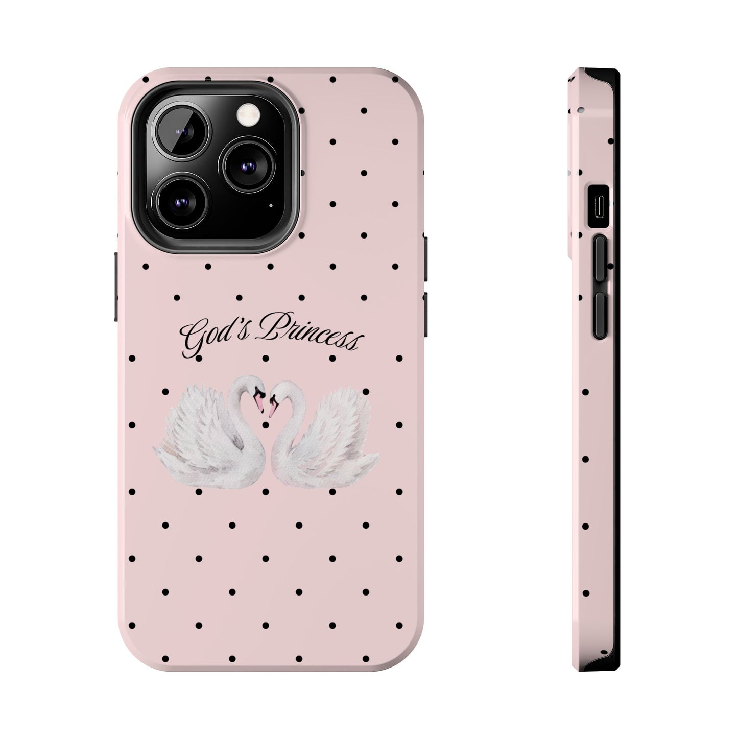 Pink / Black God's Princess Pink Swan Case