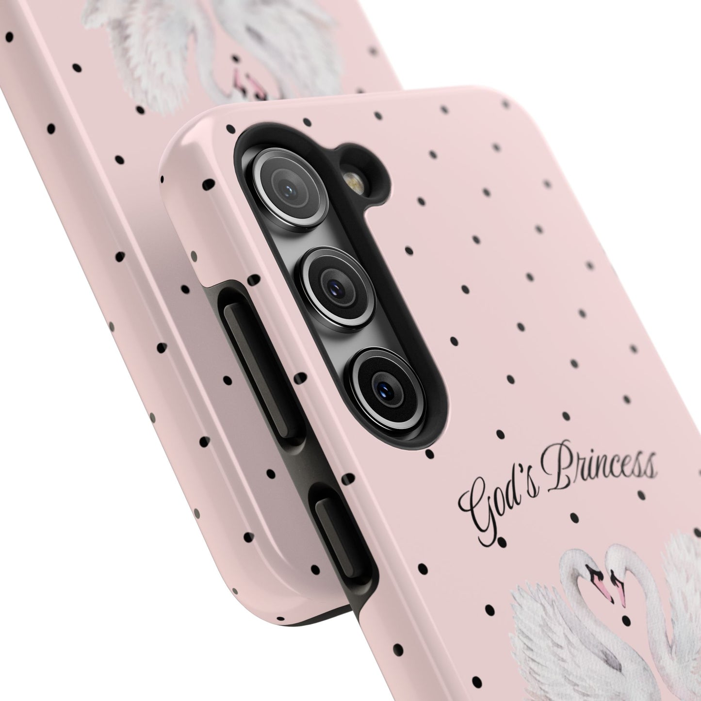 Pink / Black God's Princess Pink Swan Case