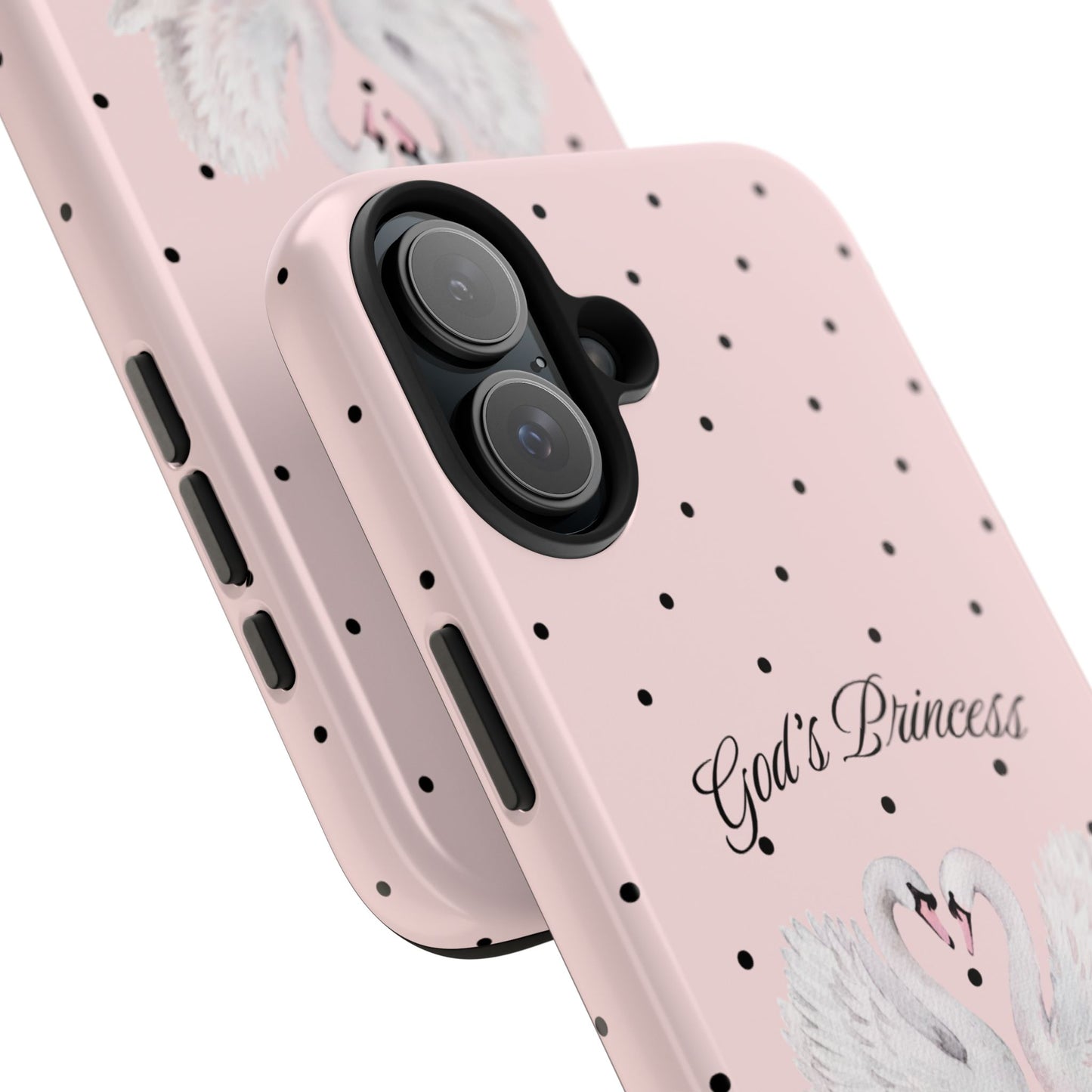 Pink / Black God's Princess Pink Swan Case