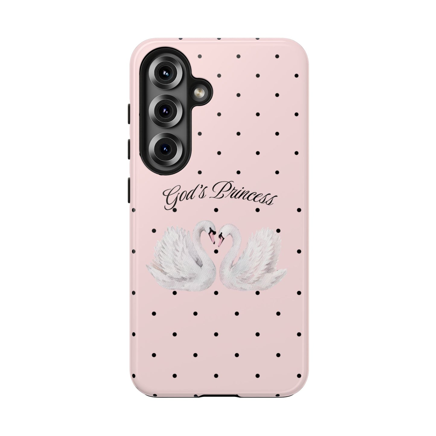 Pink / Black God's Princess Pink Swan Case