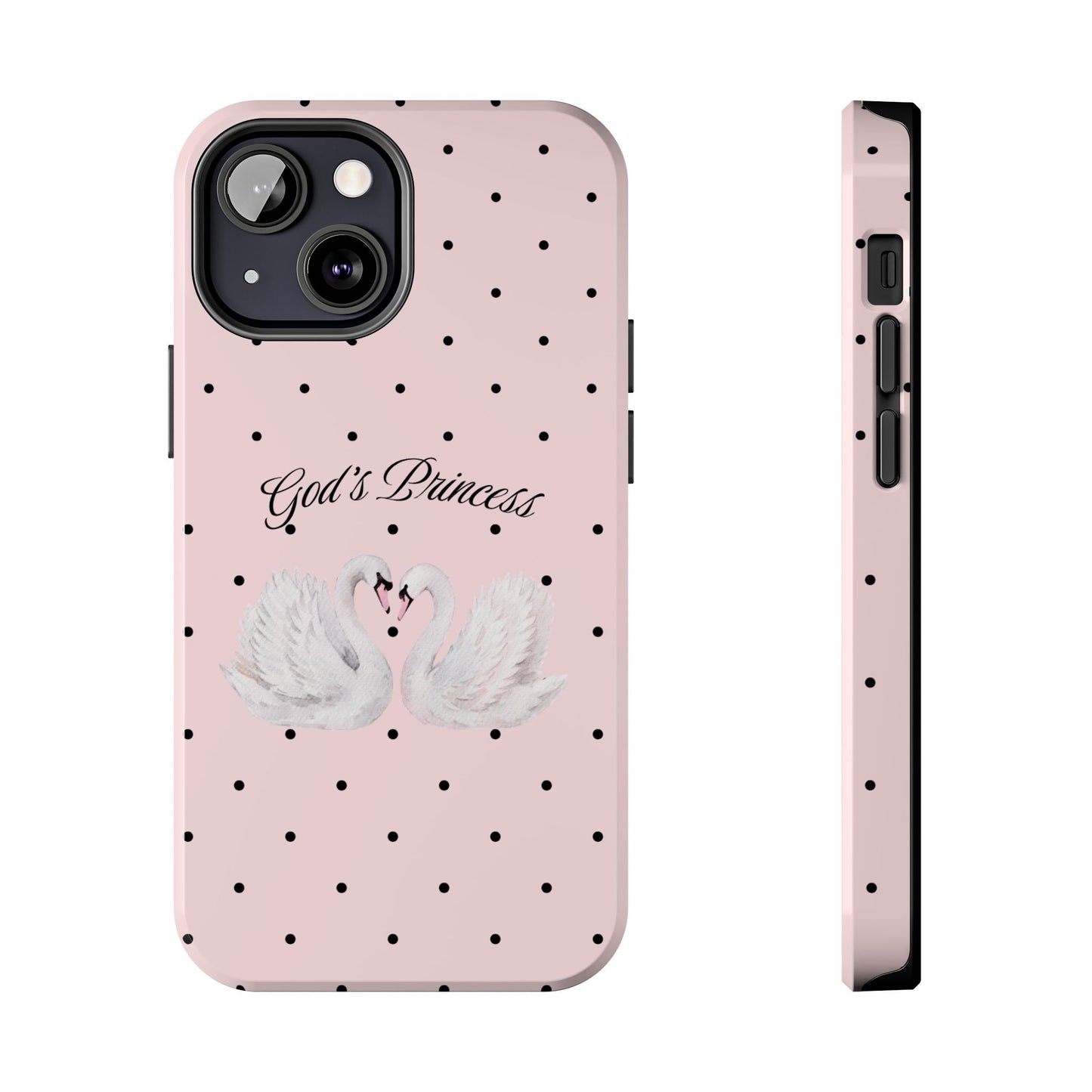 Pink / Black God's Princess Pink Swan Case
