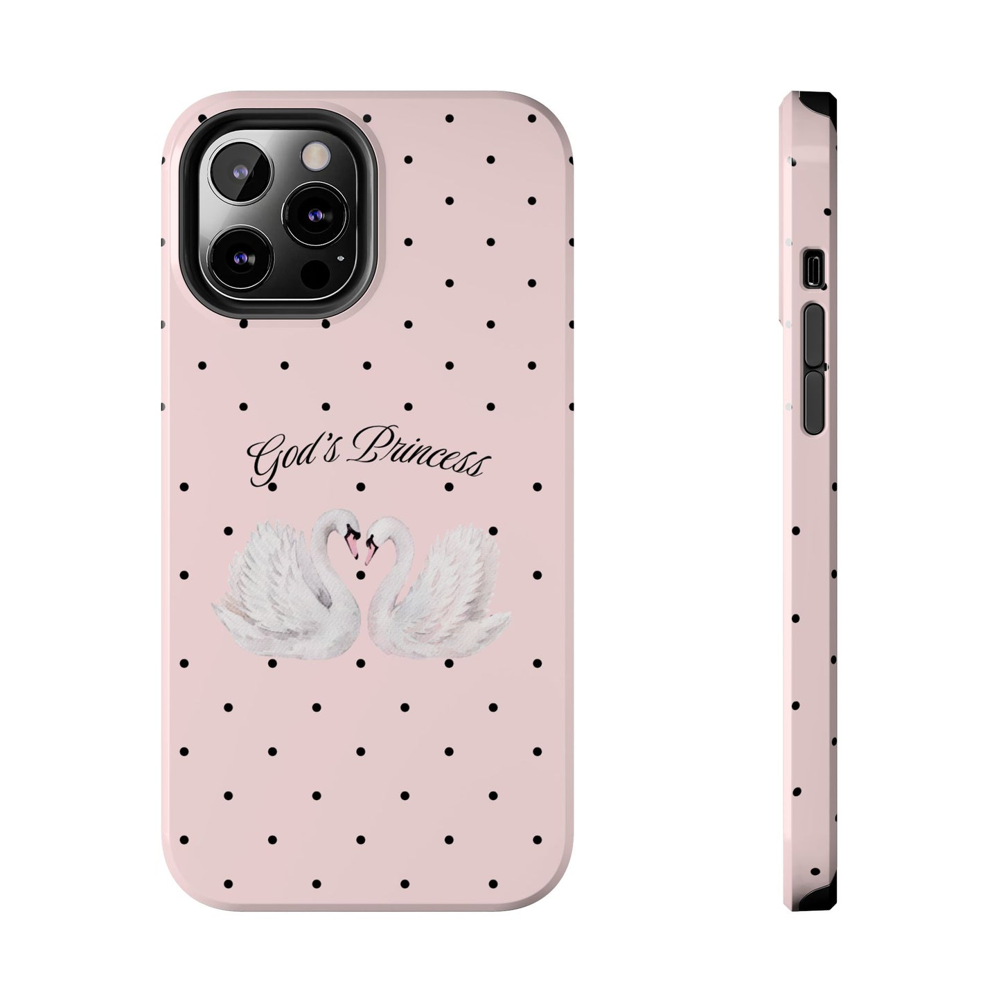 Pink / Black God's Princess Pink Swan Case