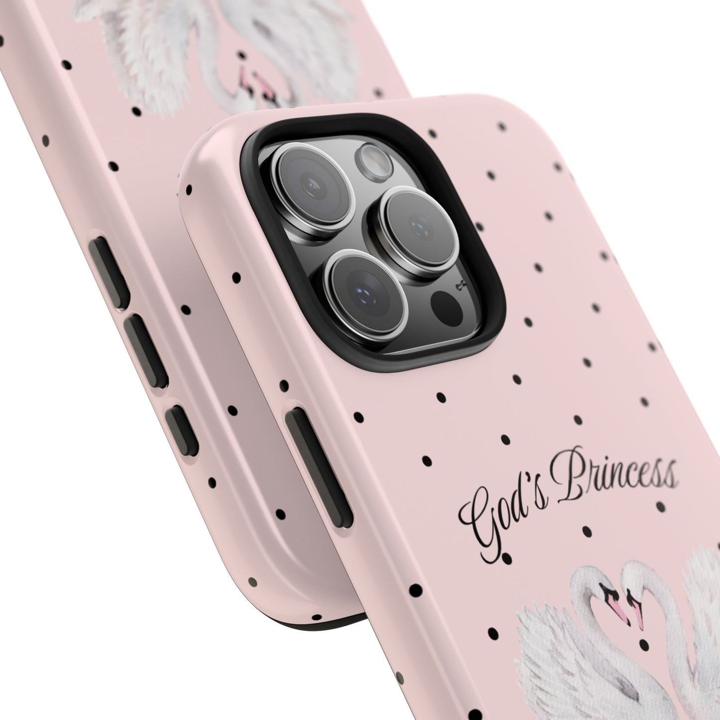 Pink / Black God's Princess Pink Swan Case