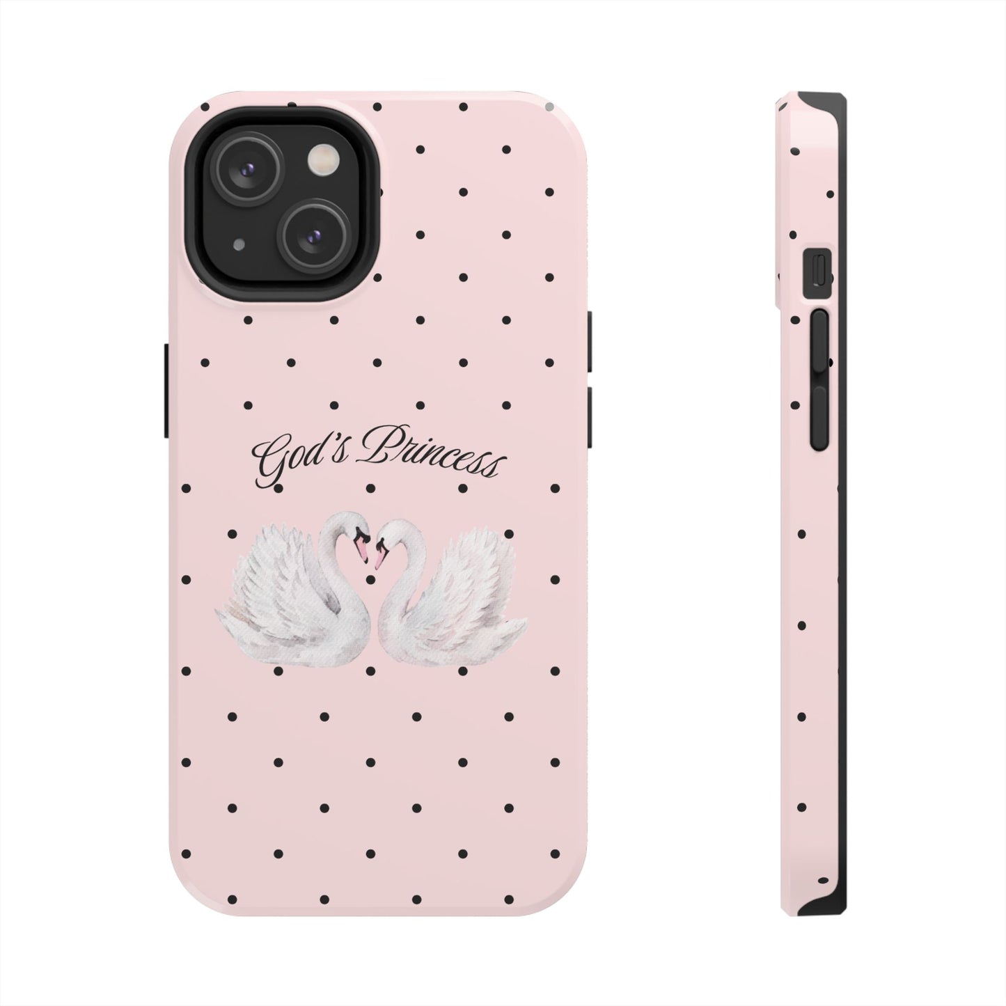 Pink / Black God's Princess Pink Swan Case