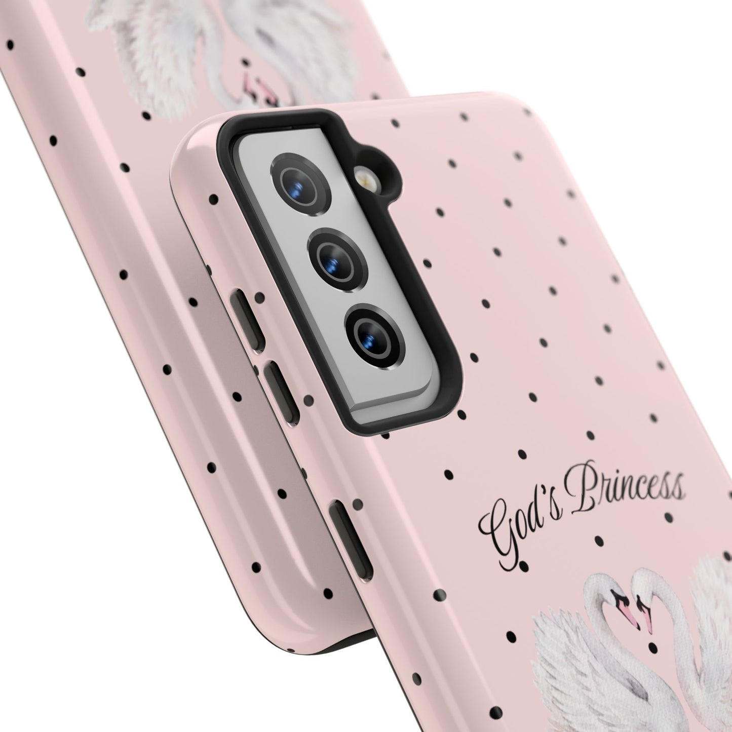 Pink / Black God's Princess Pink Swan Case