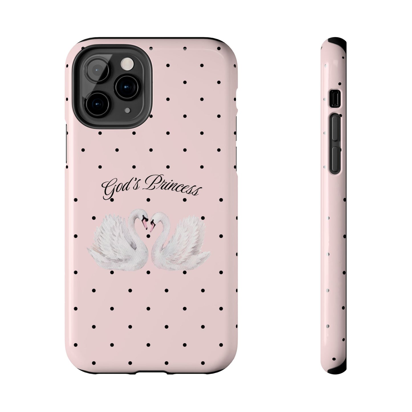 Pink / Black God's Princess Pink Swan Case