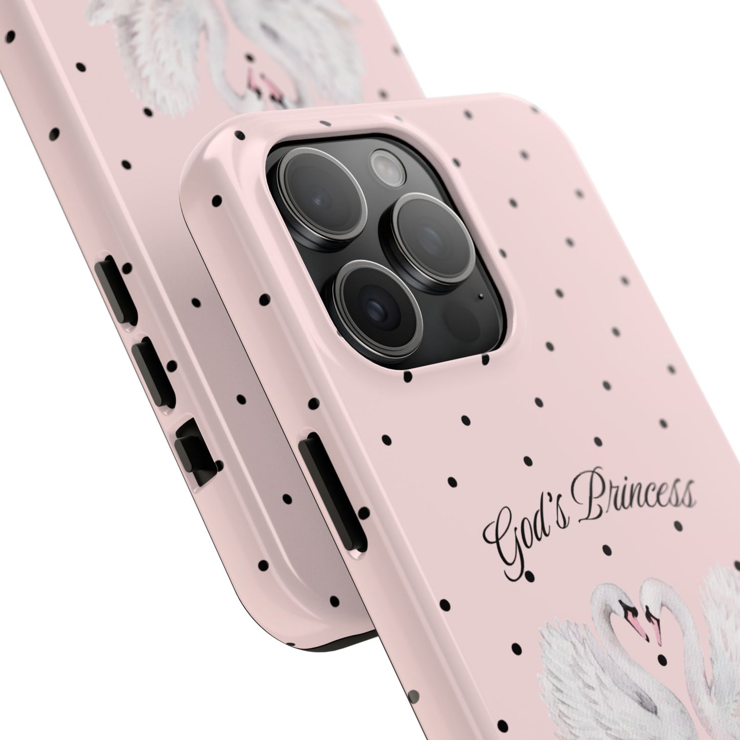 Pink / Black God's Princess Pink Swan Case