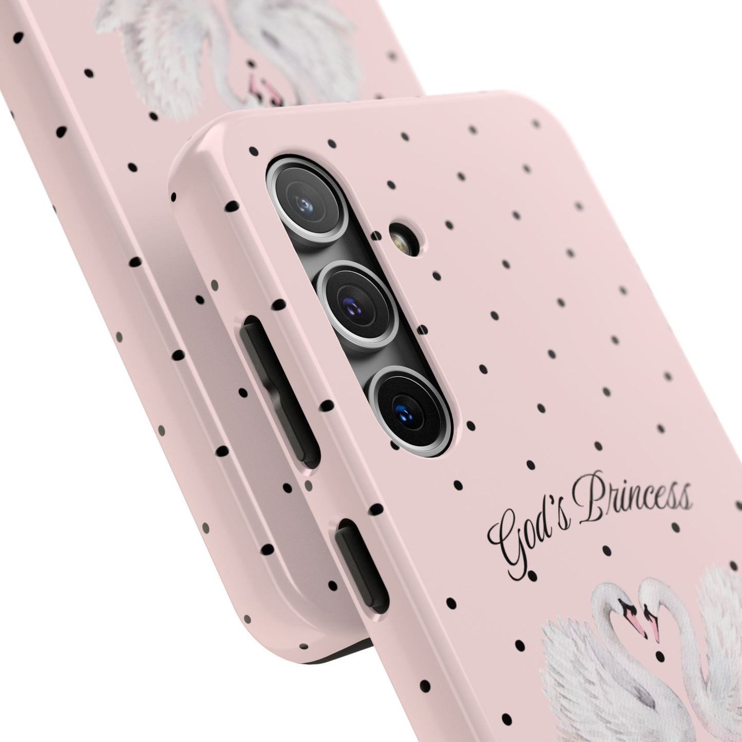 Pink / Black God's Princess Pink Swan Case