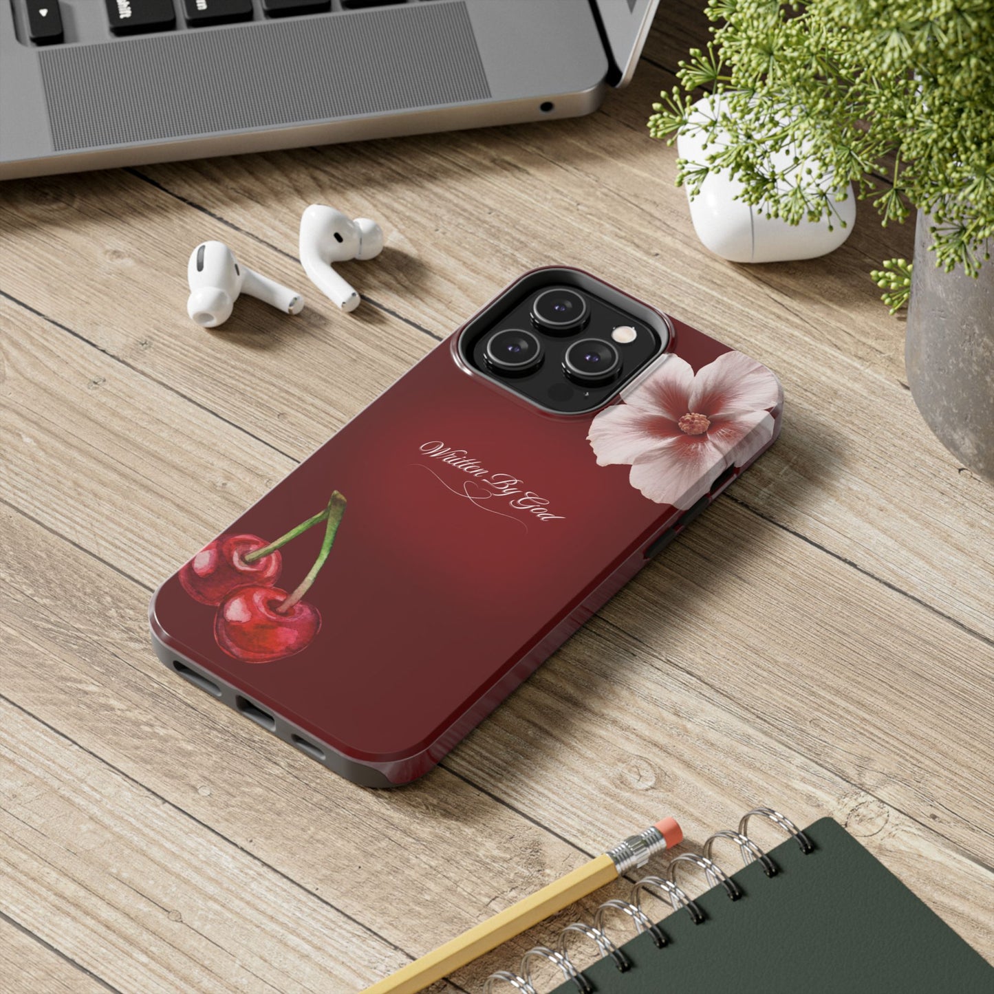 Burgundy Written by God case