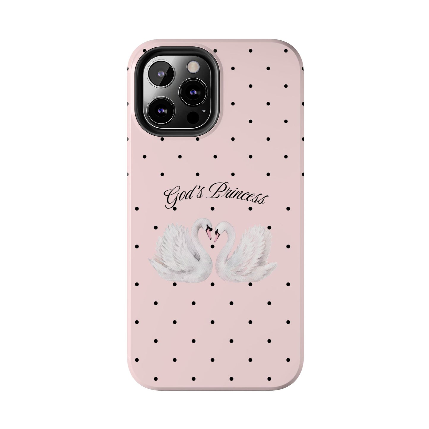 Pink / Black God's Princess Pink Swan Case