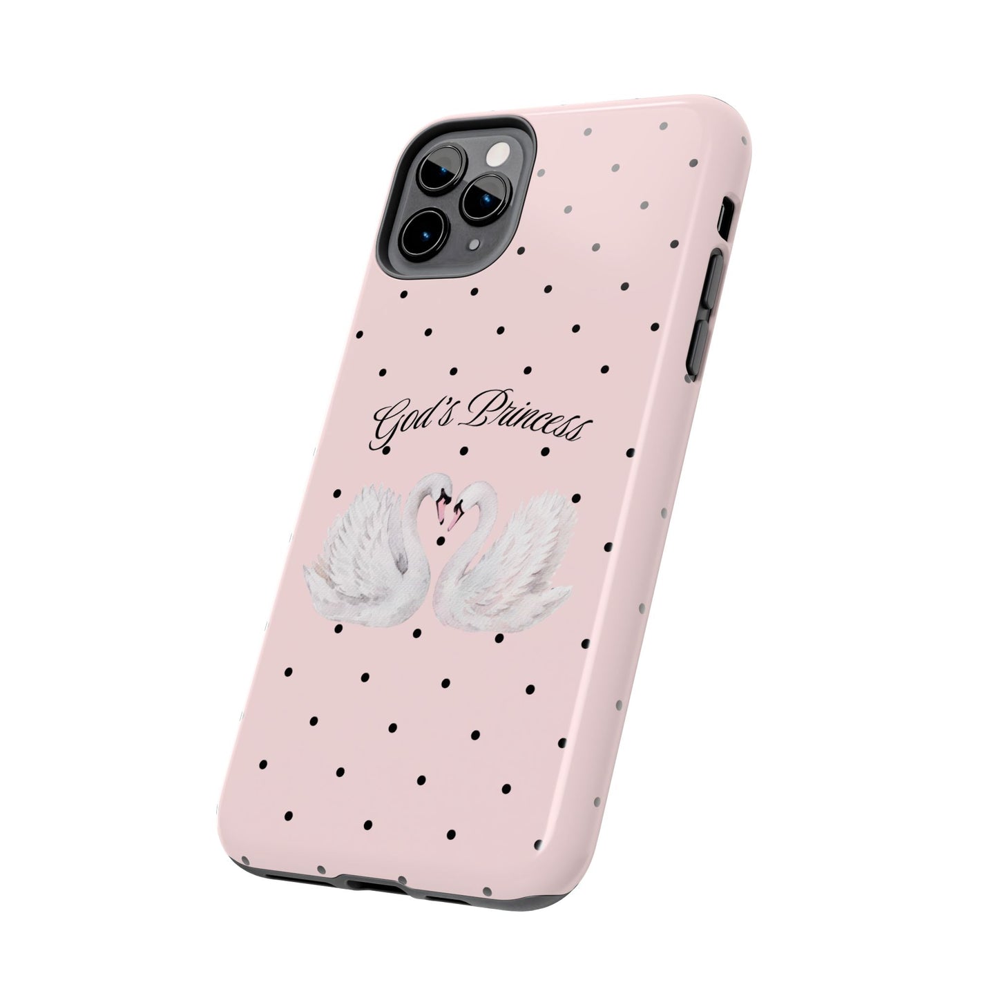 Pink / Black God's Princess Pink Swan Case