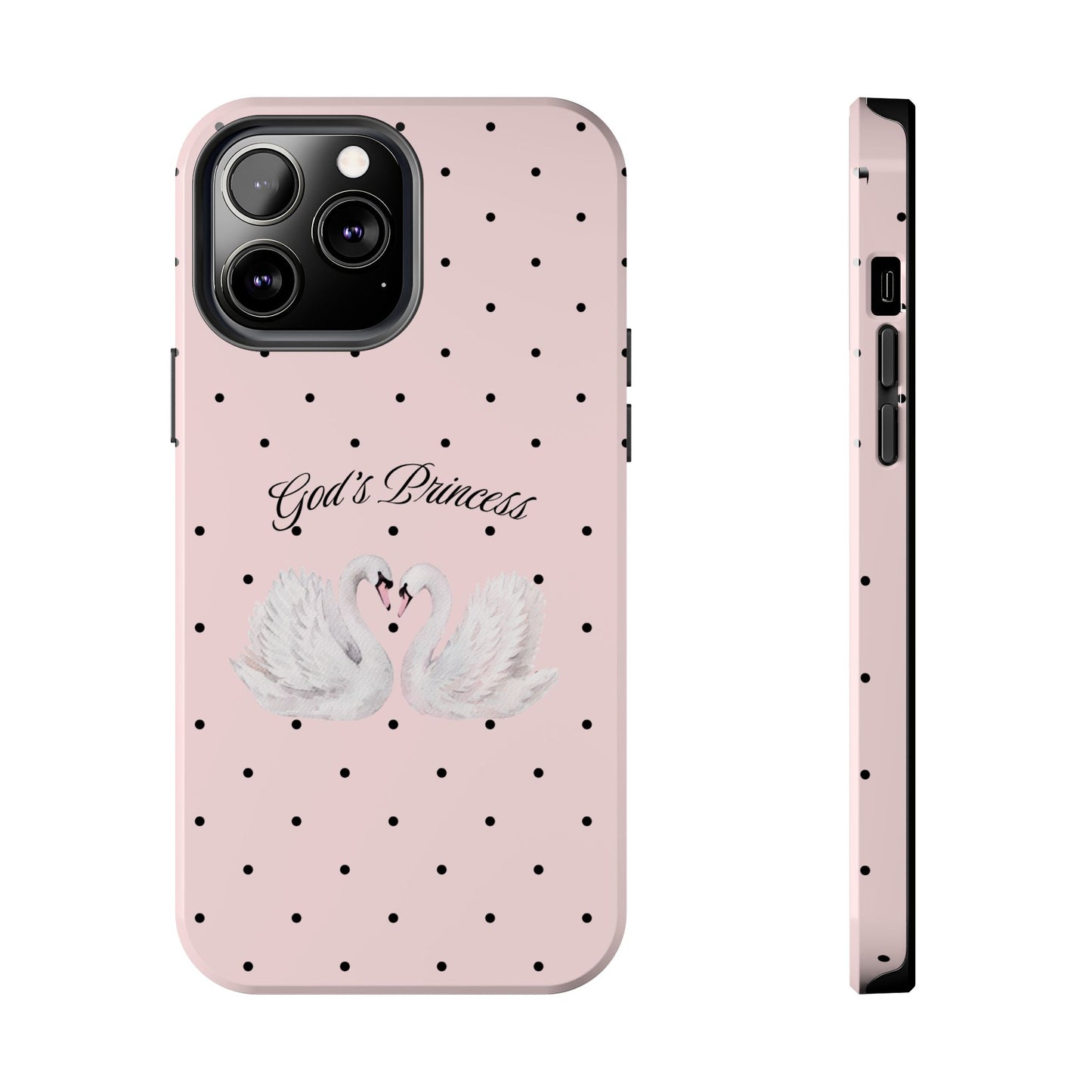 Pink / Black God's Princess Pink Swan Case