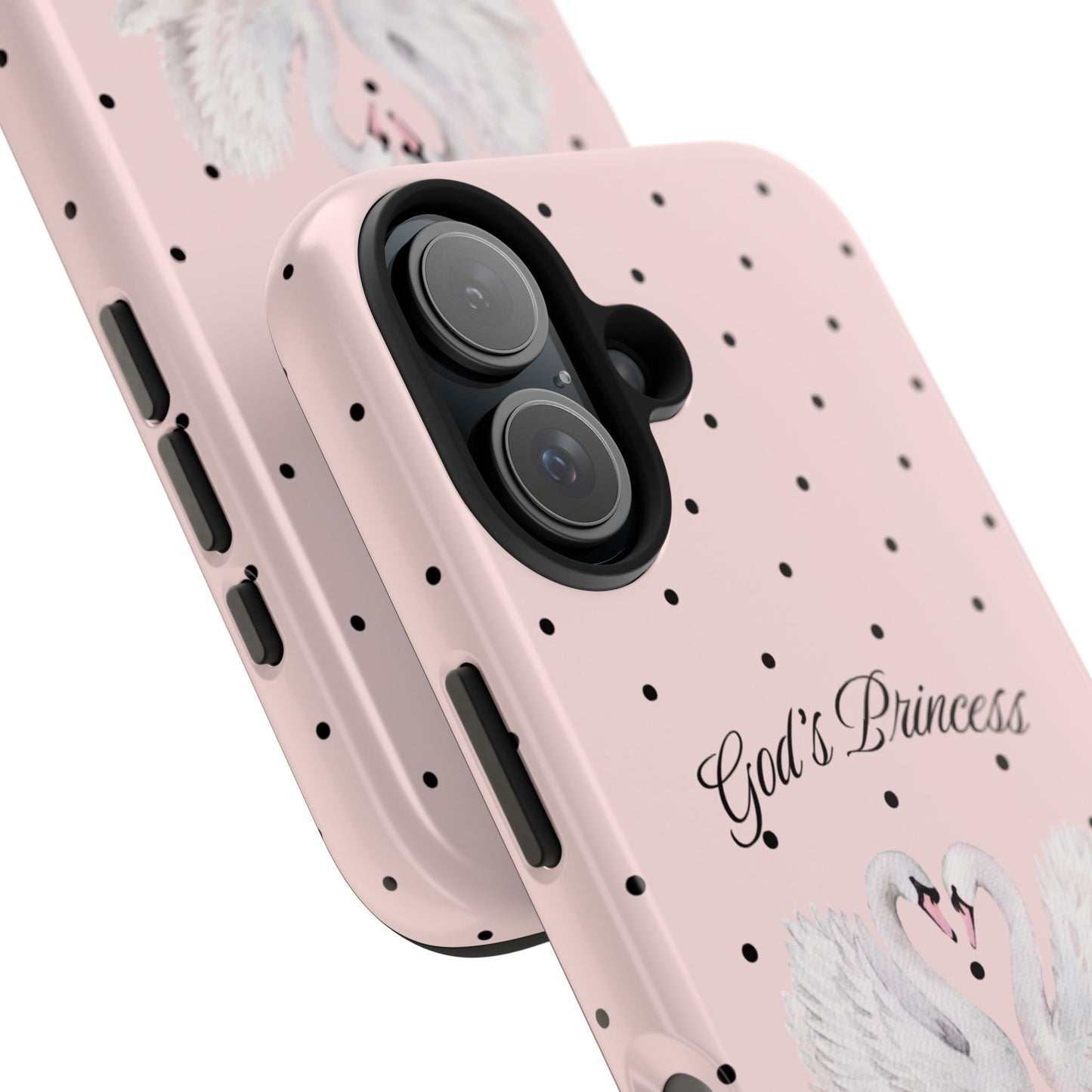 Pink / Black God's Princess Pink Swan Case