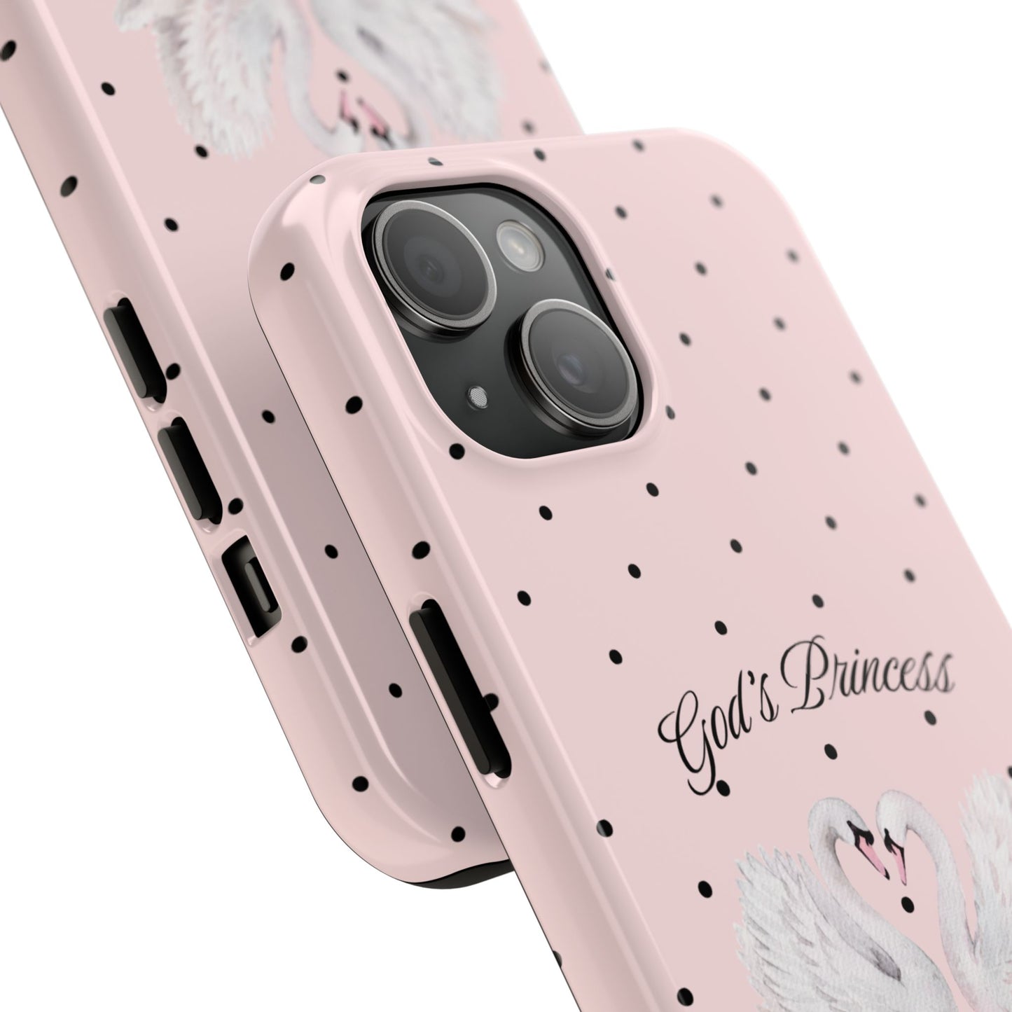 Pink / Black God's Princess Pink Swan Case