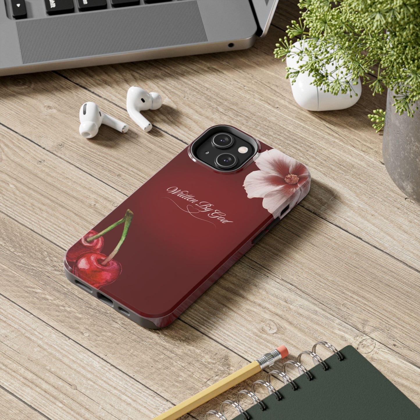 Burgundy Written by God case