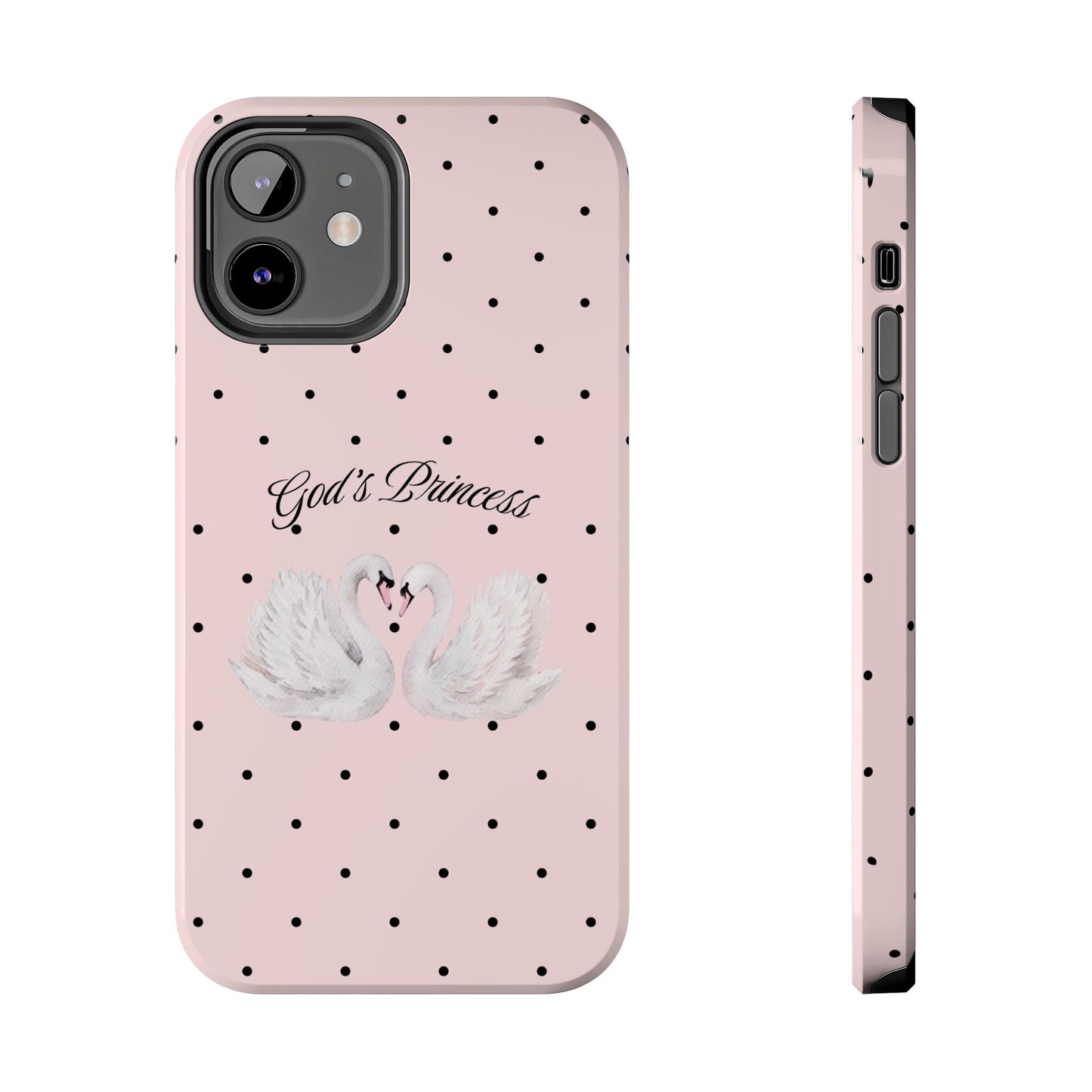 Pink / Black God's Princess Pink Swan Case