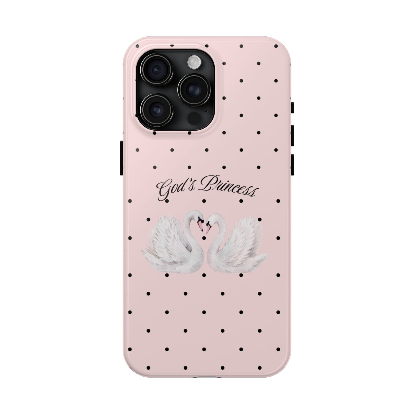 Pink / Black God's Princess Pink Swan Case