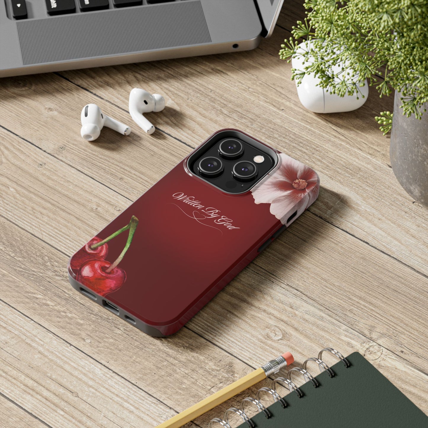 Burgundy Written by God case