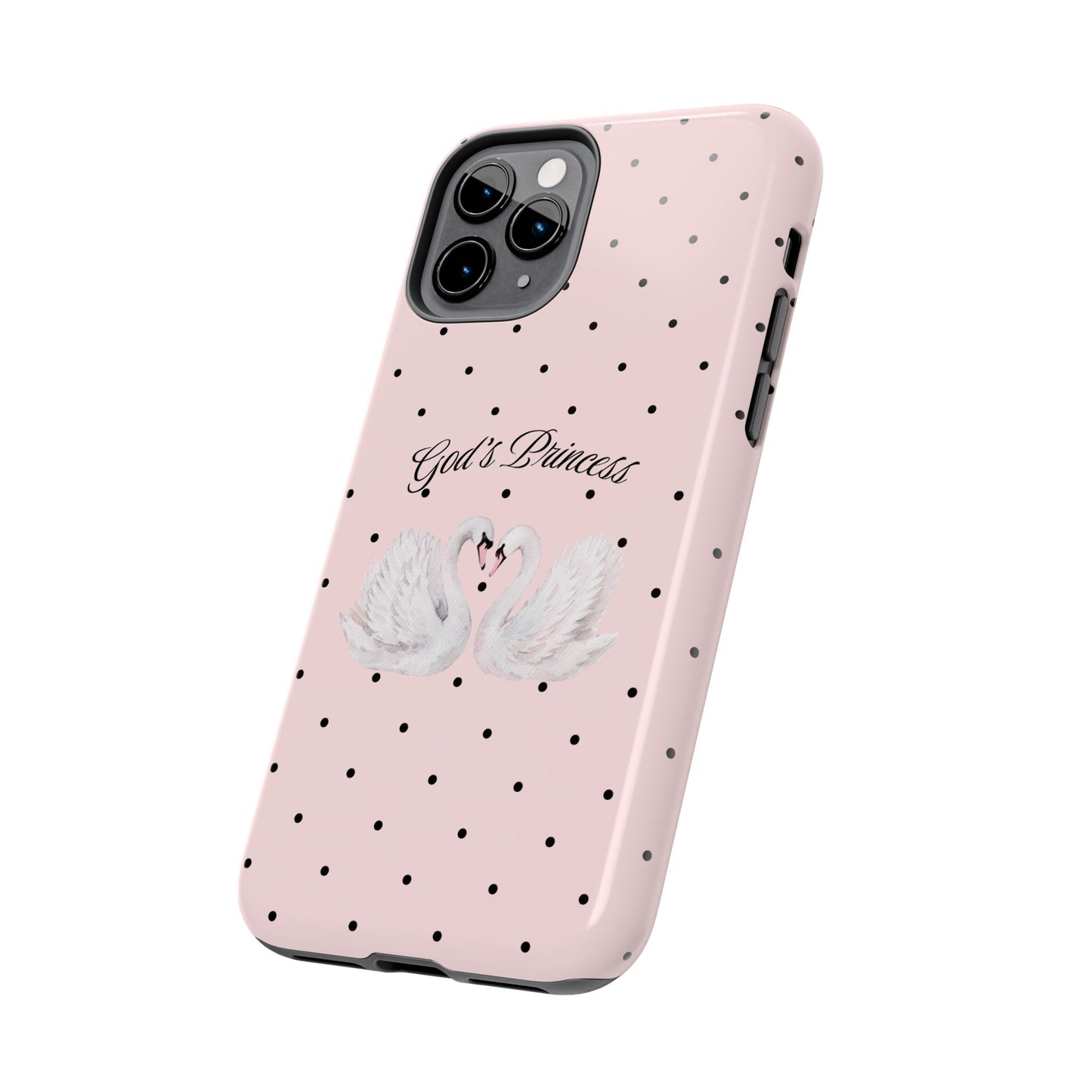 Pink / Black God's Princess Pink Swan Case