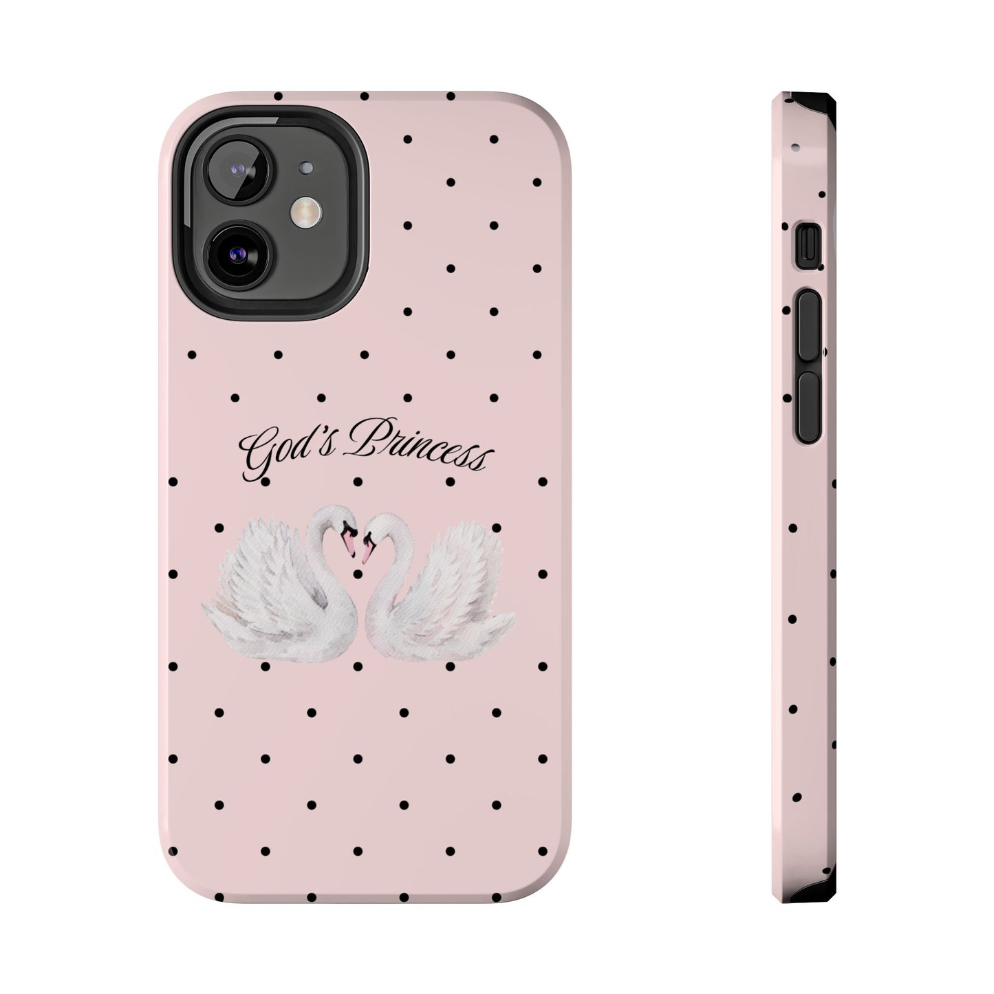 Pink / Black God's Princess Pink Swan Case