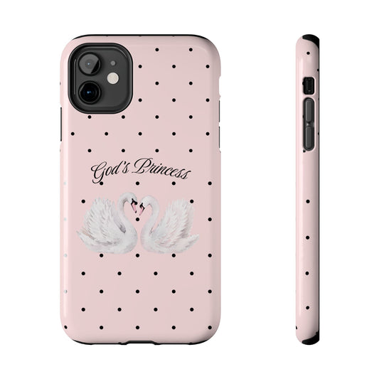Pink / Black God's Princess Pink Swan Case