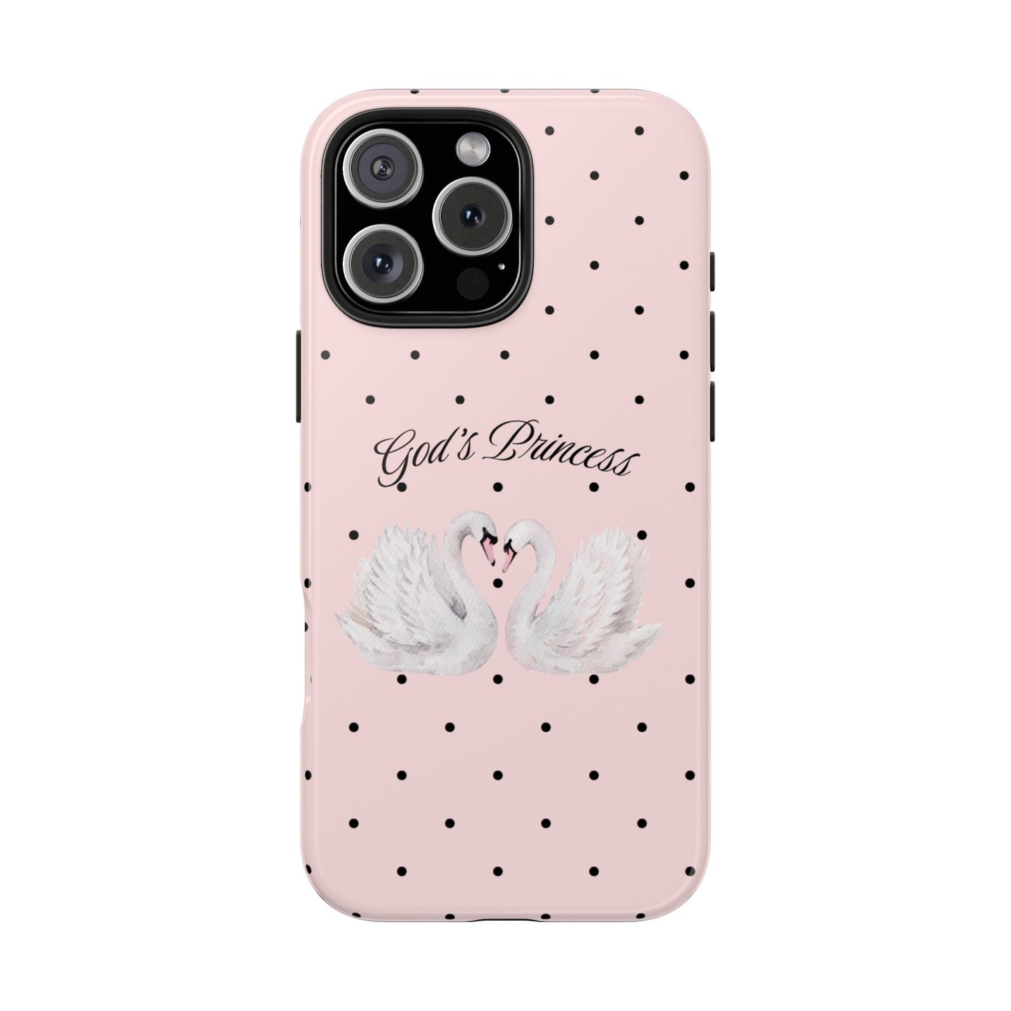 Pink / Black God's Princess Pink Swan Case