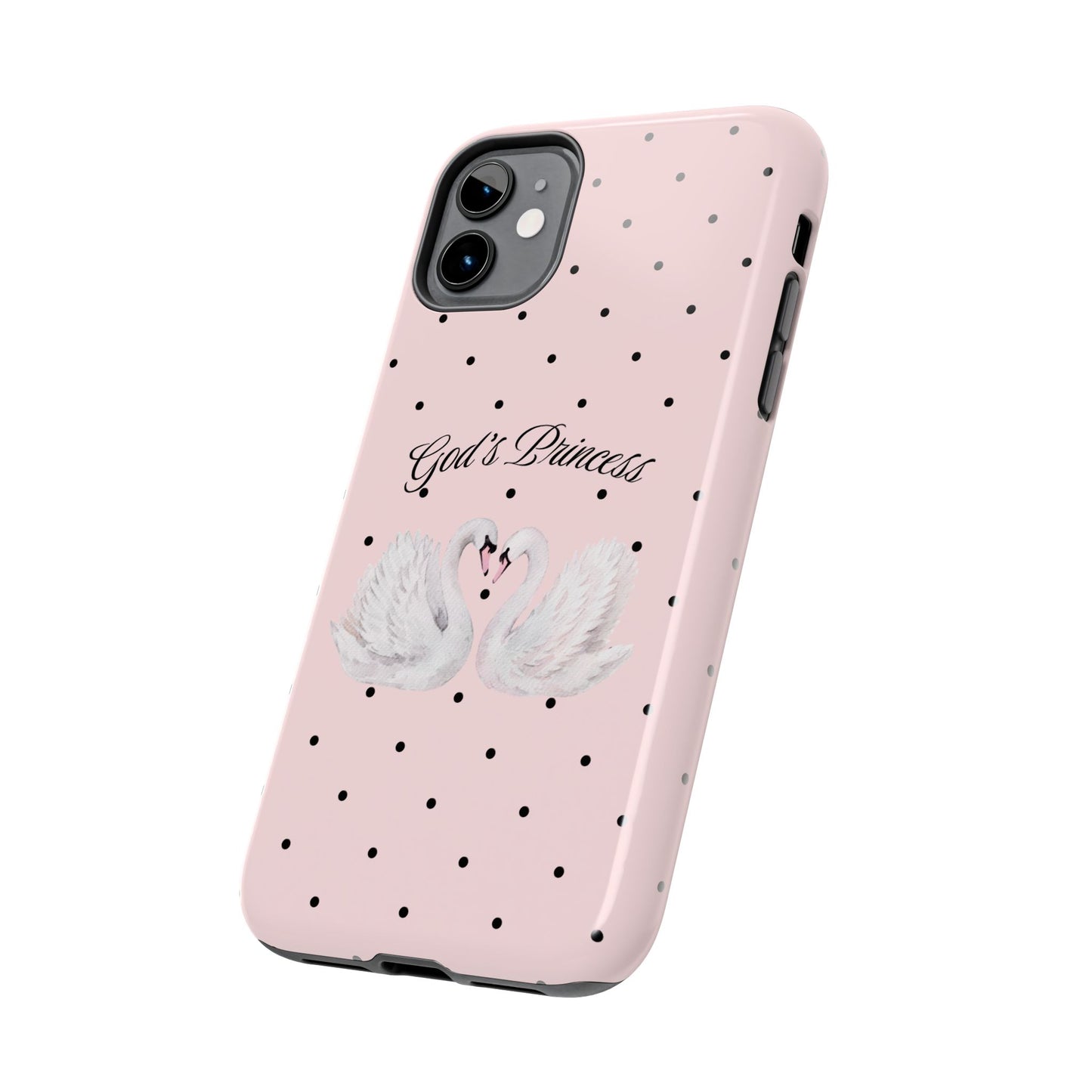 Pink / Black God's Princess Pink Swan Case