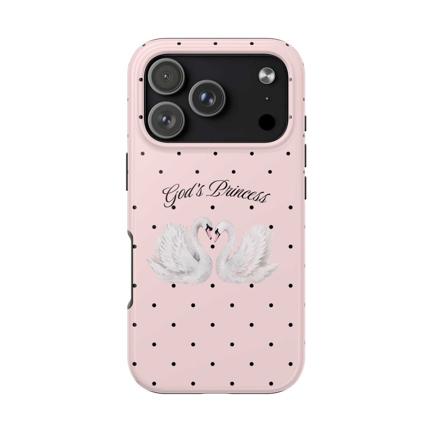 Pink / Black God's Princess Pink Swan Case
