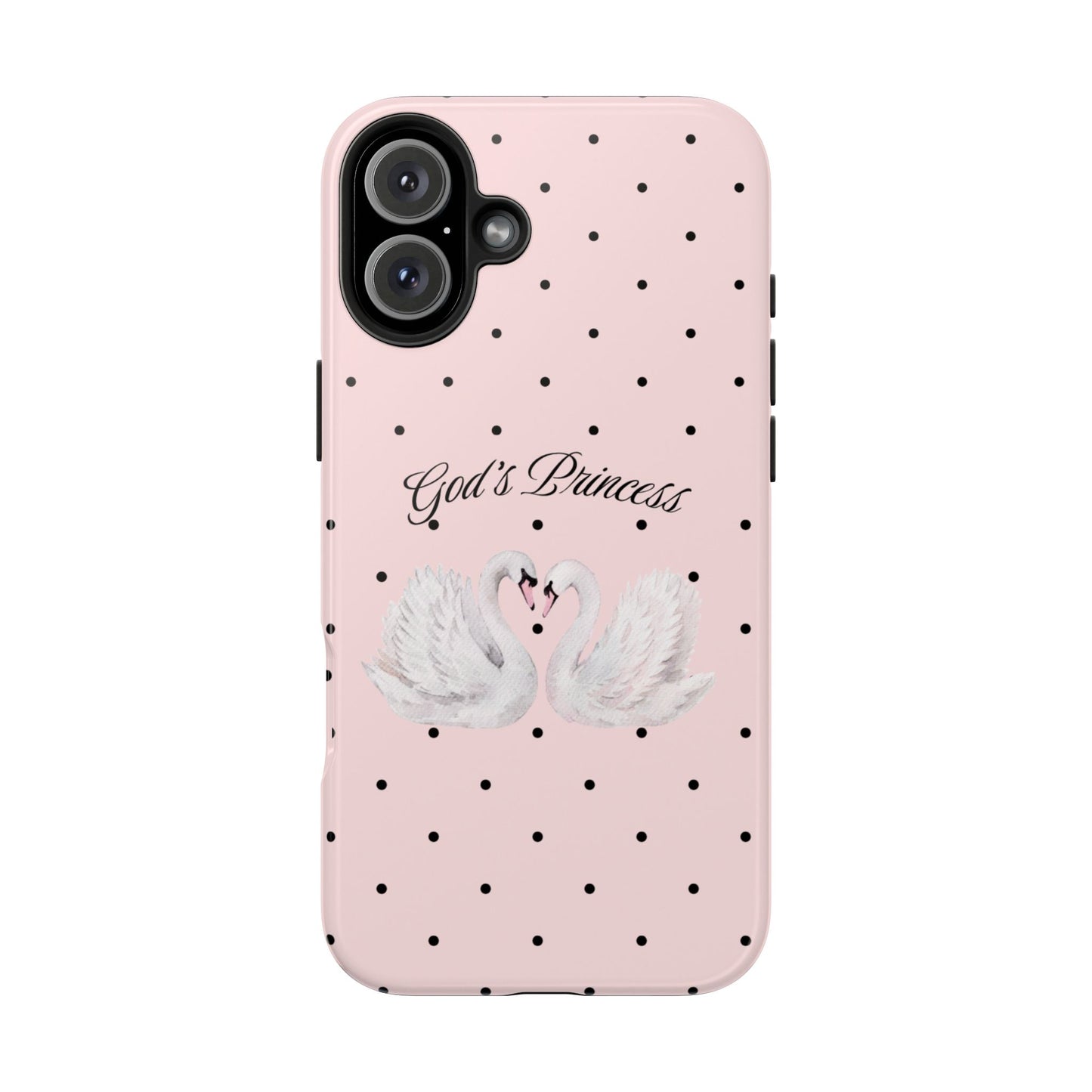 Pink / Black God's Princess Pink Swan Case