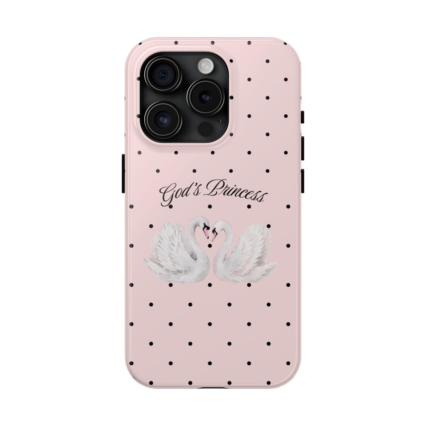 Pink / Black God's Princess Pink Swan Case