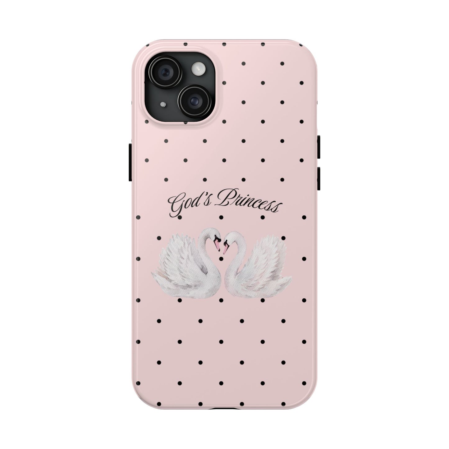 Pink / Black God's Princess Pink Swan Case