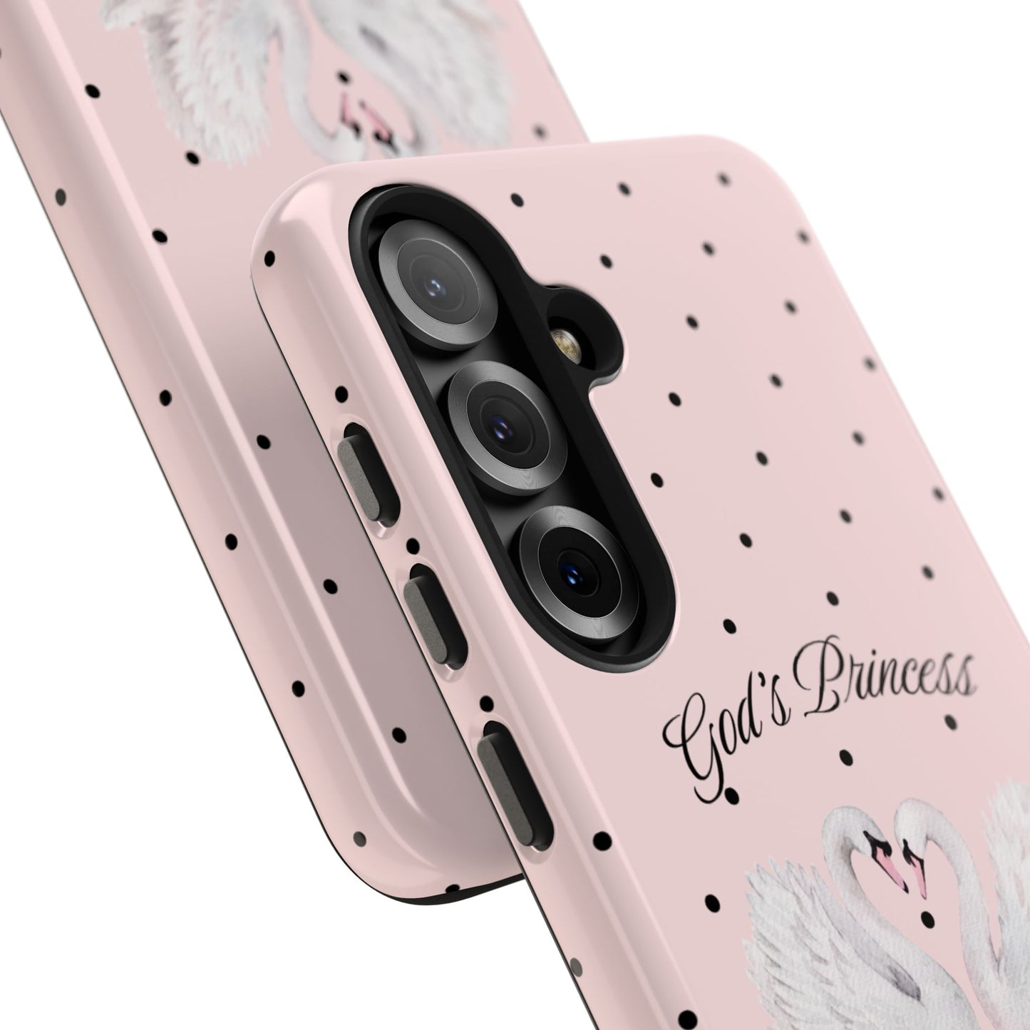 Pink / Black God's Princess Pink Swan Case