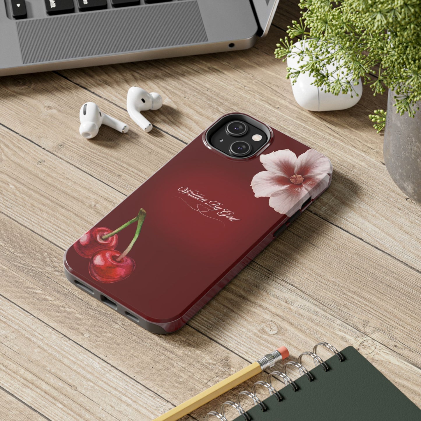 Burgundy Written by God case